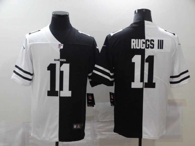 Men Oakland Raiders #11 Ruggs iii Black white Half version 2020 Nike NFL Jerseys